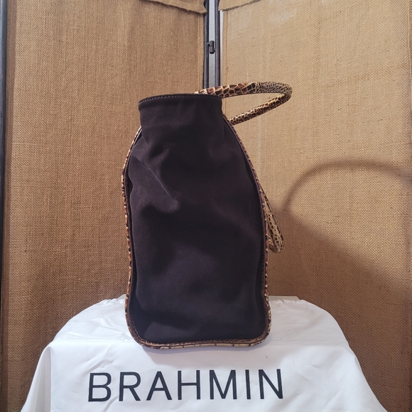 Brahmin Petra II Large Tote Bag Toasted Harmonia Croc Embossed Leather Purse - Picture 5 of 16